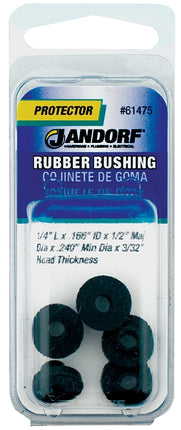 Jandorf 61475 Conduit Bushing, 0.166 in Dia Cable, Rubber, Black, 3/32 in Thick Panel :CD: QUANTITY: 1