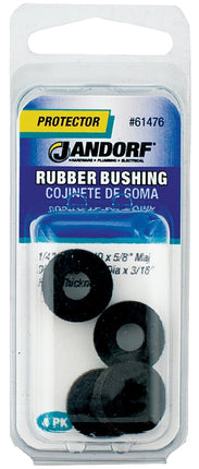 Jandorf 61476 Conduit Bushing, 1/4 in Dia Cable, Rubber, Black, 3/16 in Thick Panel :CD: QUANTITY: 1