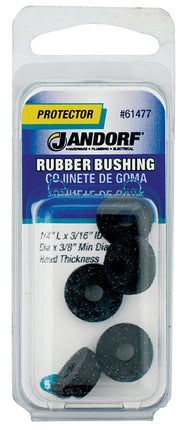Jandorf 61477 Conduit Bushing, 3/16 in Dia Cable, Rubber, Black, 3/16 in Thick Panel :CD: QUANTITY: 1