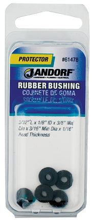 Jandorf 61478 Conduit Bushing, 1/8 in Dia Cable, Rubber, Black, 1/16 in Thick Panel :CD: QUANTITY: 1