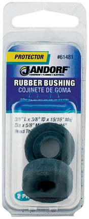Jandorf 61481 Conduit Bushing, 3/8 in Dia Cable, Rubber, Black, 5/16 in Thick Panel :CD: QUANTITY: 1
