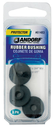 Jandorf 61483 Conduit Bushing, 7/32 in Dia Cable, Rubber, Black, 3/16 in Thick Panel :CD: QUANTITY: 1