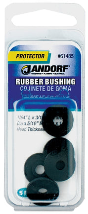 Jandorf 61485 Conduit Bushing, 3/16 in Dia Cable, Rubber, Black, 1/16 in Thick Panel :CD: QUANTITY: 1