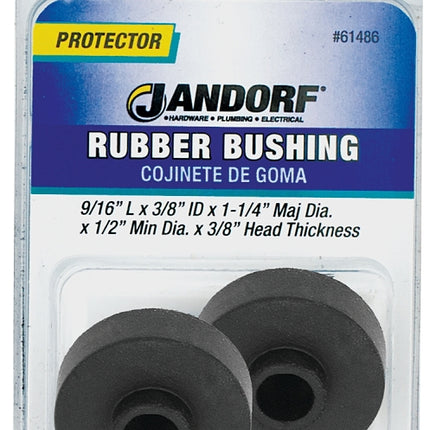 Jandorf 61486 Conduit Bushing, 3/8 in Dia Cable, Rubber, Black, 3/8 in Thick Panel :CD: QUANTITY: 1