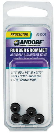 Jandorf 61500 Grommet, Rubber, Black, 3/16 in Thick Panel :CD: QUANTITY: 1