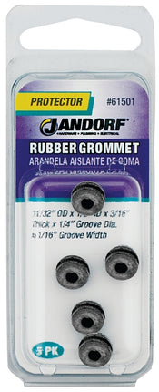 Jandorf 61501 Grommet, Rubber, Black, 3/16 in Thick Panel :CD: QUANTITY: 1