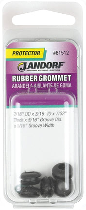 Jandorf 61512 Grommet, Rubber, Black, 7/32 in Thick Panel :CD: QUANTITY: 1