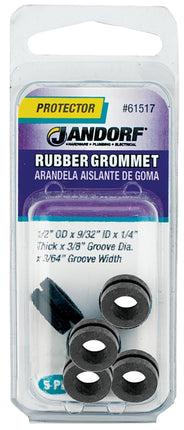 Jandorf 61517 Grommet, Rubber, Black, 1/4 in Thick Panel :CD: QUANTITY: 1