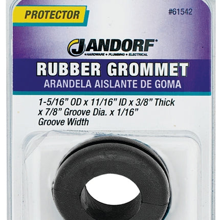 Jandorf 61542 Grommet, Rubber, Black, 3/8 in Thick Panel :CD: QUANTITY: 1