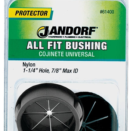 Jandorf 61400 Conduit Bushing, 7/8 in Dia Cable, Nylon, Black, 1-1/4 in Dia Panel Hole, 0.453 in Thick Panel :CD: QUANTITY: 1