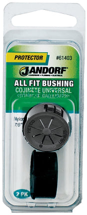 Jandorf 61403 Conduit Bushing, 9/16 in Dia Cable, Nylon, Black, 7/8 in Dia Panel Hole, 0.453 in Thick Panel :CD: QUANTITY: 1