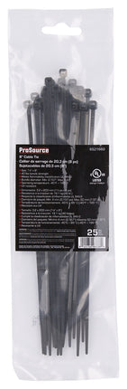 ProSource CV200SW-253L Cable Tie, 50 mm Max Bundle Dia, Self-Lock Locking, Nylon, Black :BAG25: QUANTITY: 1