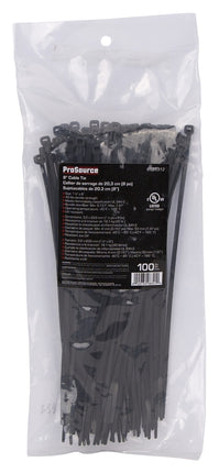 ProSource CV200SW-1003L Cable Tie, 50 mm Max Bundle Dia, Self-Lock Locking, Nylon, Black :BAG1C: QUANTITY: 1