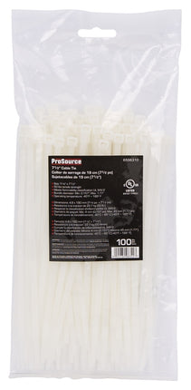 ProSource CV190-1003L Cable Tie, 45 mm Max Bundle Dia, Self-Lock Locking, Nylon, Clear :BAG1C: QUANTITY: 1