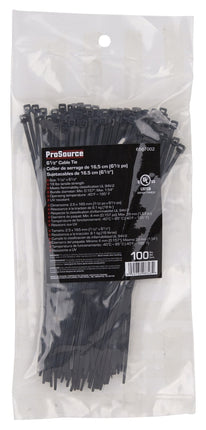 ProSource CV165W-1003L Cable Tie, 39 mm Max Bundle Dia, Self-Lock Locking, Nylon, Black :BAG1C: QUANTITY: 1