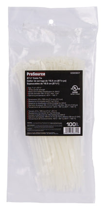 ProSource CV165-1003L Cable Tie, 39 mm Max Bundle Dia, Self-Lock Locking, Nylon, Clear :BAG1C: QUANTITY: 1