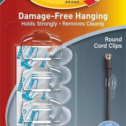 Command 17017CLR Cord Clip, Plastic, Transparent :CD  4: QUANTITY: 4