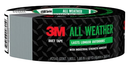 3M 2540 Duct Tape, 40 yd L, 1.88 in W, Polyethylene Backing, Gray :EA: QUANTITY: 1