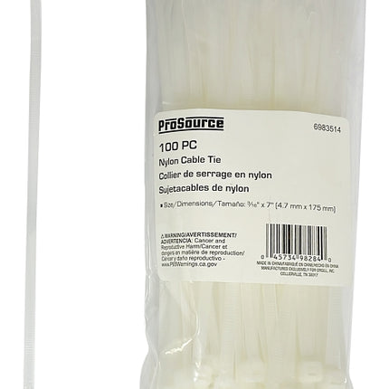 ProSource RAT9/3111D3L Cable Tie, 42 mm Max Bundle Dia, Self-Lock Locking, Nylon, Clear :BAG1C: QUANTITY: 1