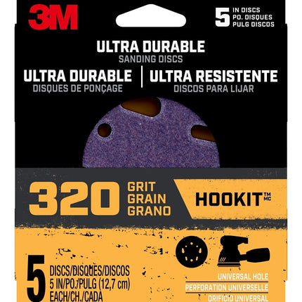 3M 27255 Power Sanding Disc, 5 in Dia, 320 Grit :PK 5: QUANTITY: 1