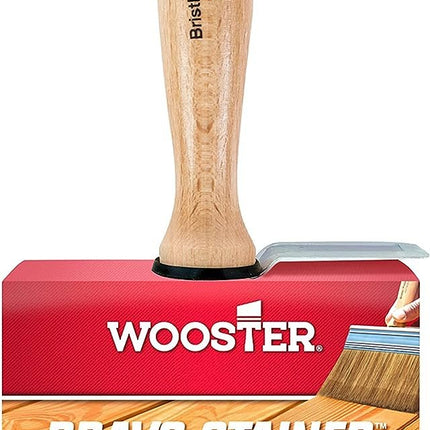 Wooster Brush Available F5119-4 Bravo Stainer Bristle/Polyester Stain Brush, 4 Inch, 4-Inch , White