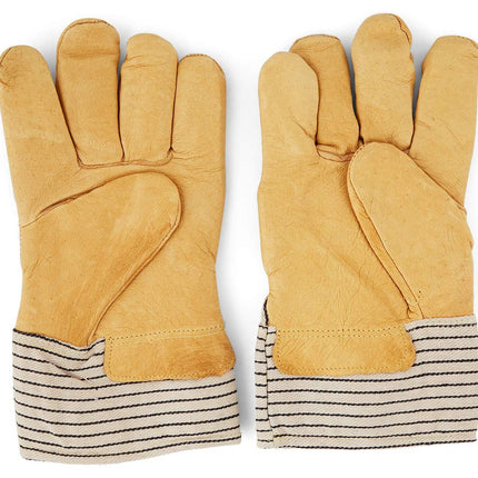 Boss 4399 Pigskin Leather Palm Gloves – Large, Poly-Insulated Gloves with High Tensile Strength, Rubberized Bell Cuff, Polyester Lining