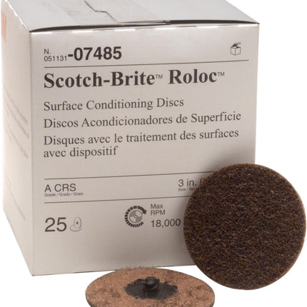 3M 7485 3" Roloc Coarse Surface Conditioning Disc, Brown (07485)