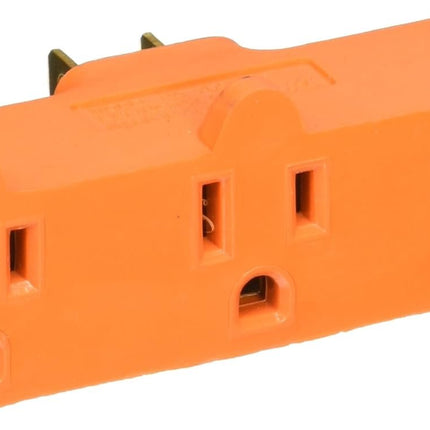 POWER ZONE ORAD0100 Powerzone Grounded Tap, 3 Outlet, Orange
