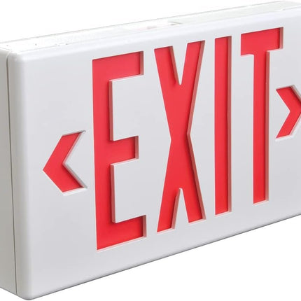 SURE-LITES LED Exit Sign, White Emergency Exit Light with Red or Green Letters, Single or Double Sided, AC Only, 120-277V