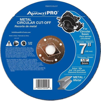 AVANTI PRO 7 in. x1/8 in. x5/8 in. Metal Circular Cut-Off Disc