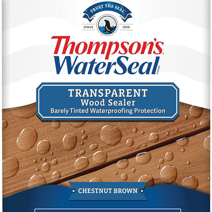 Thompson’s WaterSeal Transparent Waterproofing Wood Stain and Sealer, Chestnut Brown, 1 Gallon