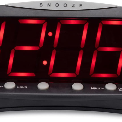 Westclox 66705 Large LED Alarm Clock, Red Display