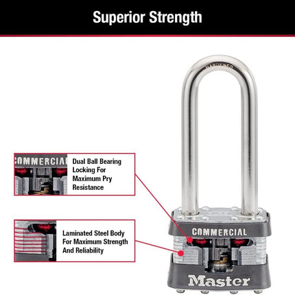 Master Lock 1KALJ Outdoor Padlock with Key, Silver, 1LJ, 1 Pack