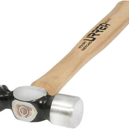 URREA Ball Pein Hammer - 32oz Striking Tool with Forged and Machined Head & Ergonomic Hickory Handle - 1332P