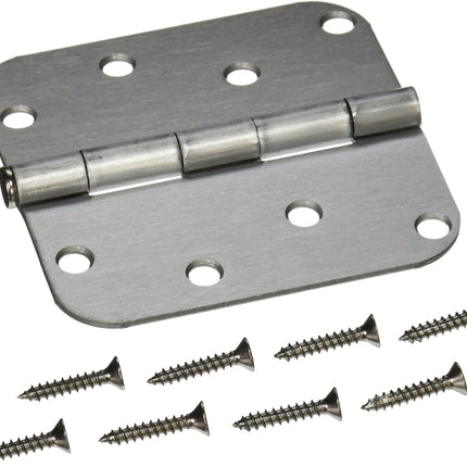 MINTCRAFT 20348SCX ProSource 6558985 Hinge, 4 in L X 4 in W Door, 8 Holes, 2.2 Mm Thick Leaf, Steel, Satin Chrome, 4"