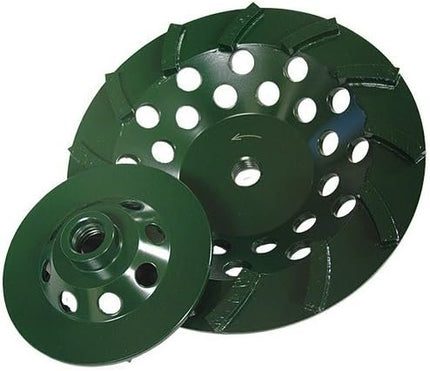 Diamond Products Core Cut 94127 4-Inch by 5/8-Inch 11 Utility Green Spiral Turbo Cup Grinders with 18 Segments
