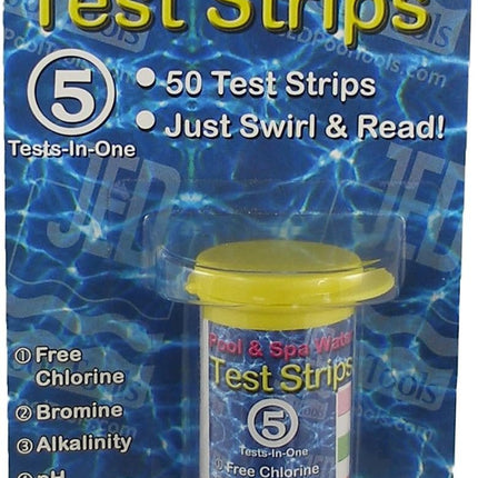 JED Pool Tools 00-IT490 00-490 50 Count 4 in 1 Pool and Spa Test Strips, Natural Organic