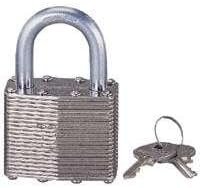 MINTCRAFT HD00014-3L ProSource 2325645 Laminated Padlock, 1-3/4 in, 4 Pins, Hardened Shackle, Galvanized Steel, Zinc Plated, 1-3/4"