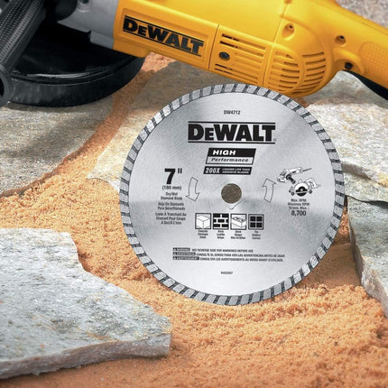 DEWALT Diamond Blade for Block and Brick, Dry/Wet Cutting, Continuous Rim, 7-Inch (DW4712) , Black