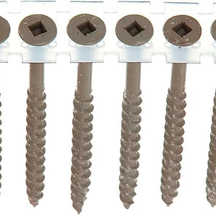 Senco Duraspin Screw Number 8 by 2-1/2-Inch All Purpose Exterior Wood Collated Screw (800 per Box) (08D250W)
