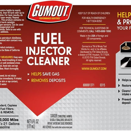 Gumout 510019 Fuel Injector Cleaner, 6 oz.