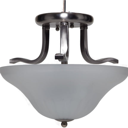 Boston Harbor 1571-2SF-3L 7209851 Dimmable Ceiling Light Fixture, (2) 60/13 W Medium A19/Cfl Lamp, Brushed Nickel