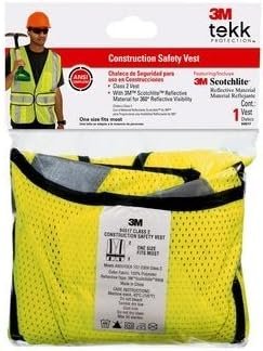 3M 94617-80030 Yellow Reflective Class 2 Construction Safety Vest