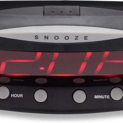 Westclox 66705 Large LED Alarm Clock, Red Display