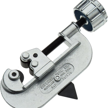 Superior Tool 35275 1-1/8" O.D. Economy Screw Feed Tubing Cutter-One and One Eighth Outside Diamaeter Tubing Cutter with Fine-Pitch Thread for Increased Torque