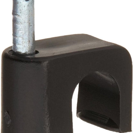 Gardner Bender PCS-1600T Masonry Coaxial Staple, ¼ Inch., Clip-on, Secures RG-6 / RG-6Q / RG-59, Polyethylene - UV Resistant, Splinter Free, 25 Pk., Black