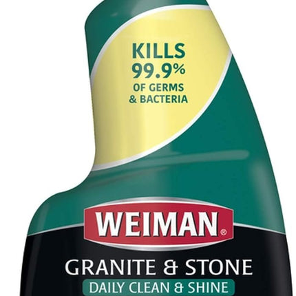 Weiman Granite Cleaner and Polish - 12 Fluid Ounce - Enhances Natural Color in Granite Quartz Marble Soap Stone and More