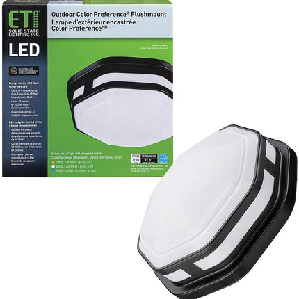 ETi Solid State Lighting 54466101 830L Flush Mount Exterior LED Light in Black
