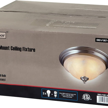 BOSTON HARBOR BRT-ATE1013-SC 0674473 Dimmable Ceiling Light Fixture, (3) 60/13 W Medium A19/Cfl Lamp, Brushed Nickel