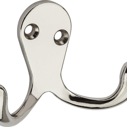 National Hardware N199-232 V163 Double Clothes Hooks in Nickel, 2 pack